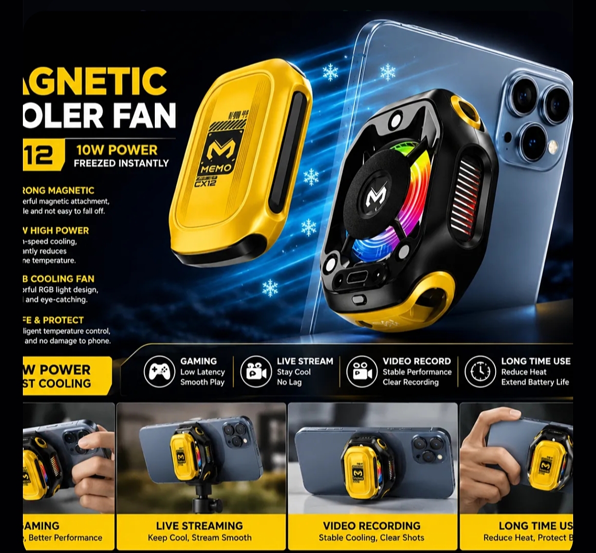 MEMO CX12 Magnetic Phone Cooler Fan